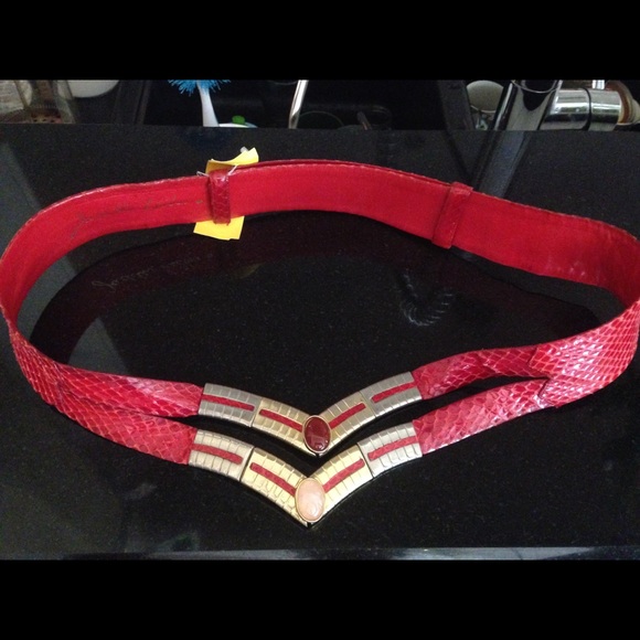 JUDITH LEIBER vintage snakeskin belt